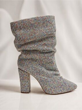 Multicolor Crystal Slouch Ankle Boot - Women